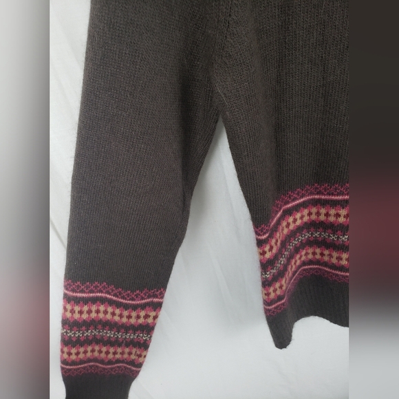 Ann Taylor Brown Lambswool Blend Turtleneck Sweater with Pink Accents Sz S - Picture 5 of 9